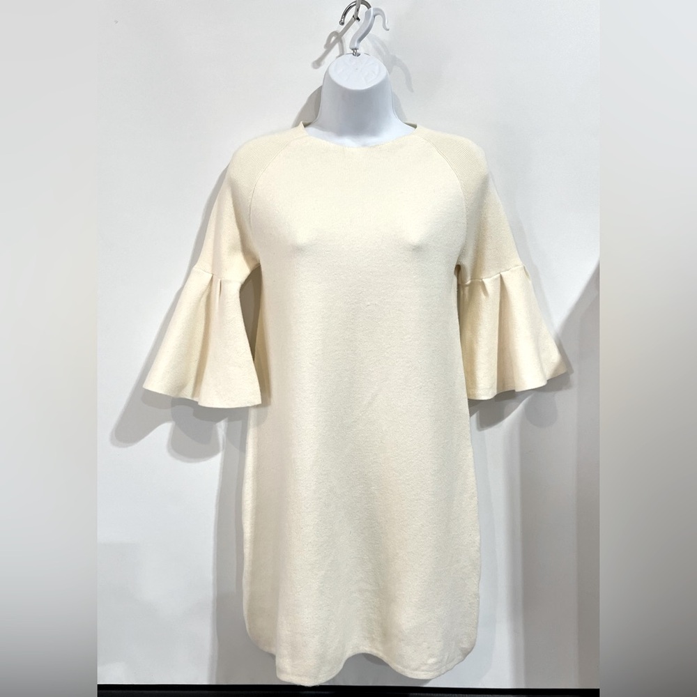 All:Row Women’s Ivory Bell Sleeve Sweater Mini Dress‎ Size Small